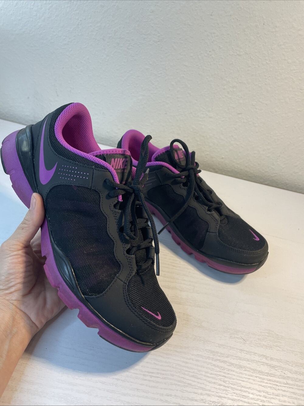 Nike Flex Trainer 2 Black Violet Purple Womens Training Shoes 511332 Sz 9.5